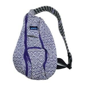 KAVU Rope Sling Bag Canvas Crossbody Backpack Purple White Southwest Messenger